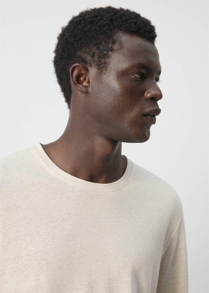 Linen blend slim fit T-shirt — Ivory White