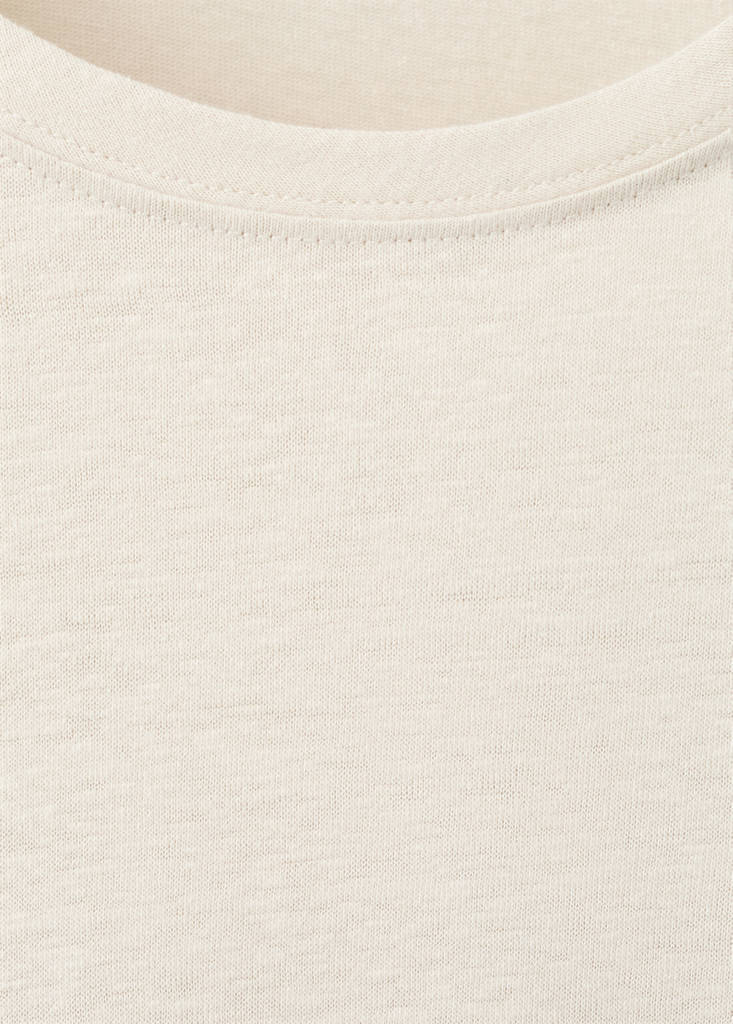 Linen blend slim fit T-shirt — Ivory White