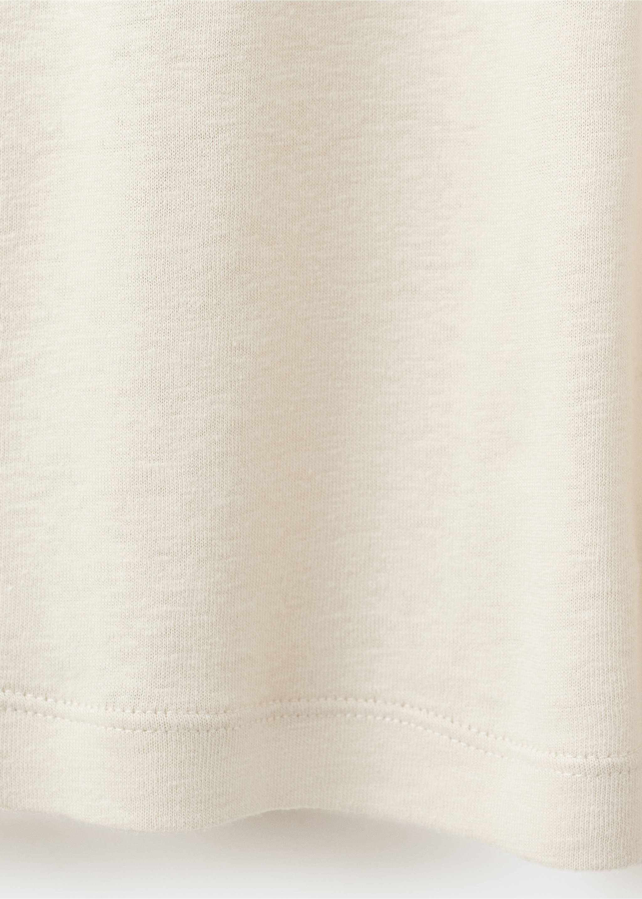 Knitted linen T-shirt - Details of the article 0, Ivory White. Ref: 37011435-00.