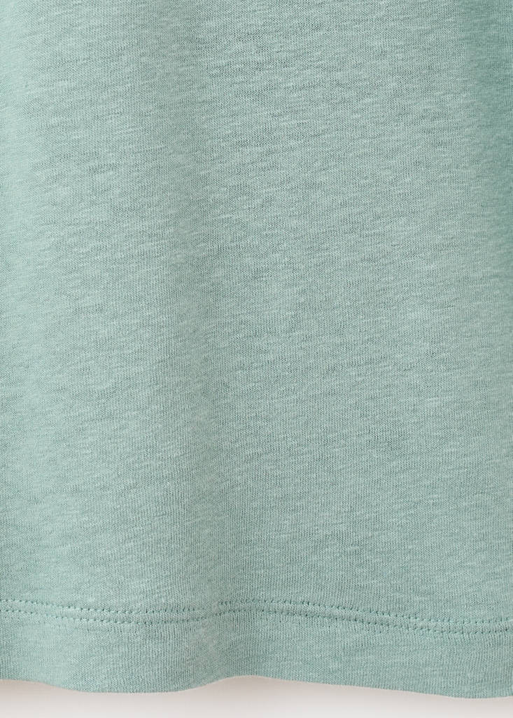 Linen blend slim fit T-shirt — Emerald Green