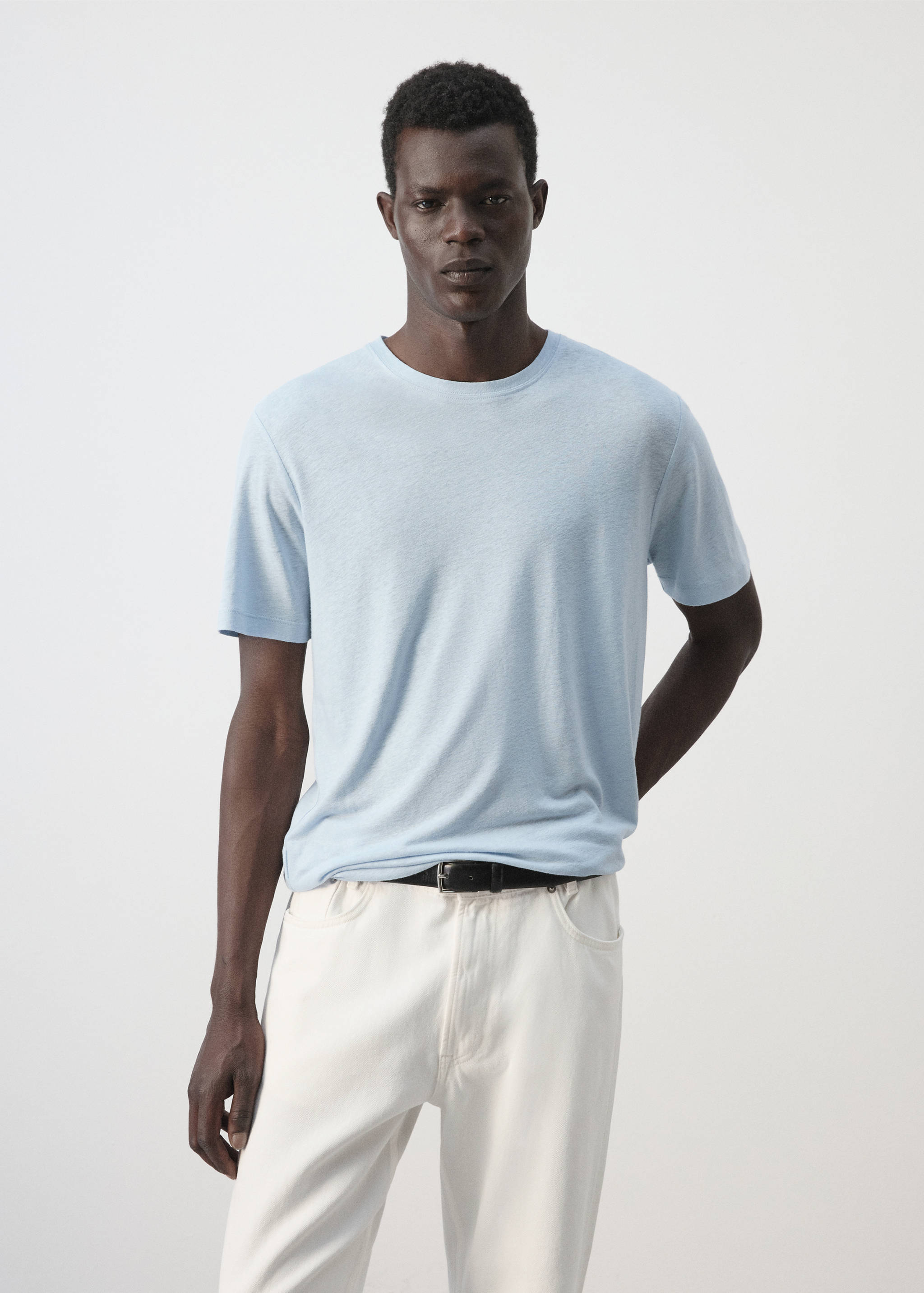 Knitted linen T-shirt - Medium plane