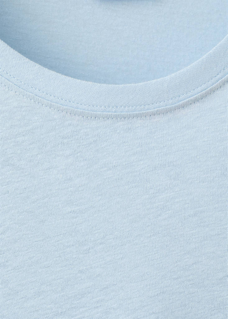 Linen blend slim fit T-shirt — Sky Blue