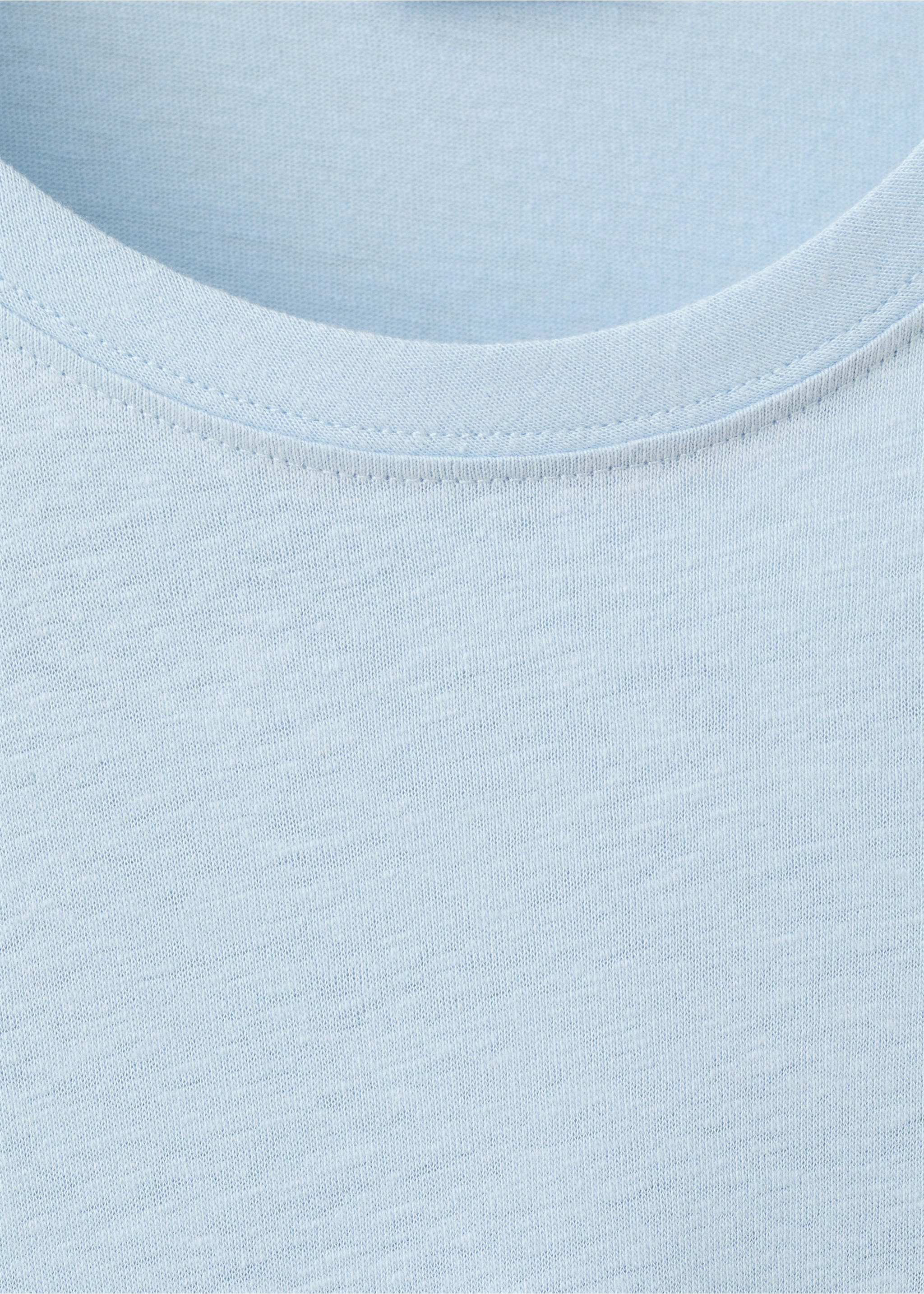 T-shirt maille lin - Détail de l'article 8, Bleu ciel. Ref: 37011435-00.