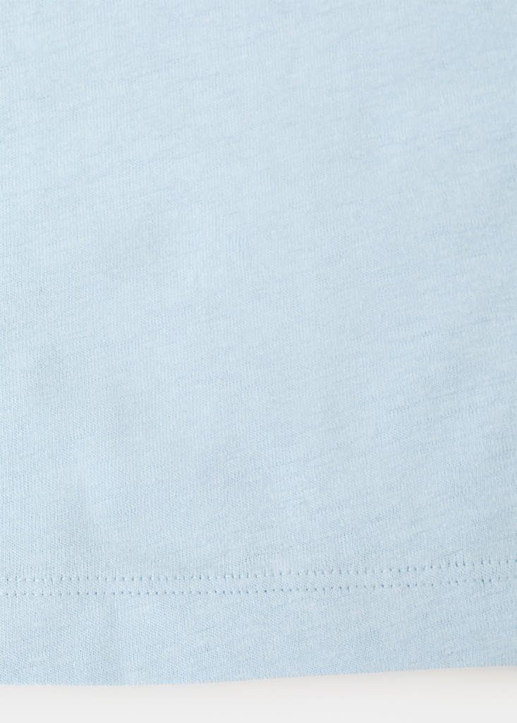 Linen blend slim fit T-shirt — Sky Blue