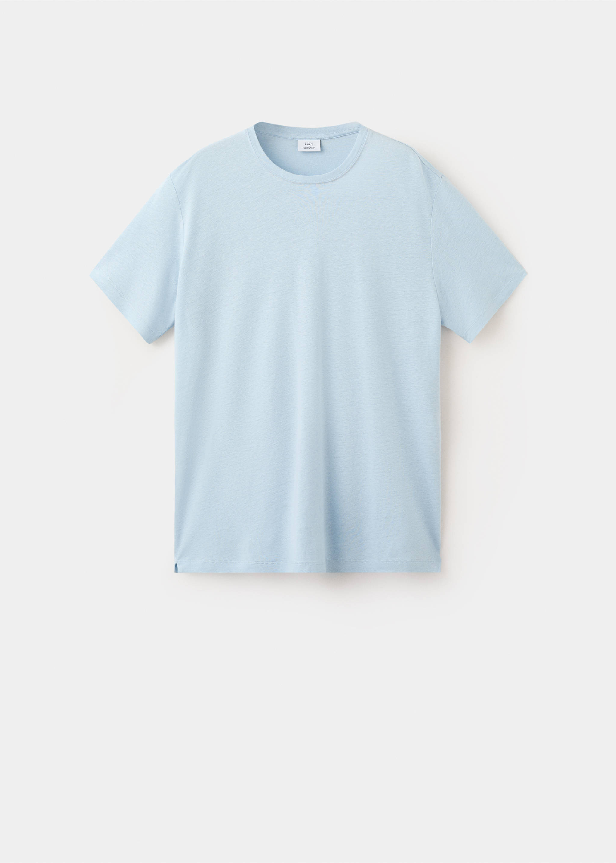 T-shirt maille lin - Article sans modèle, Bleu ciel. Ref: 37011435-00.