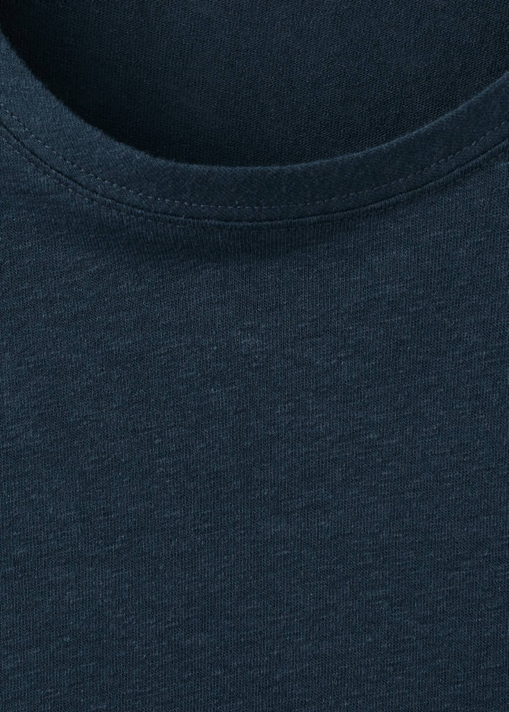 Linen blend slim fit T-shirt — Navy