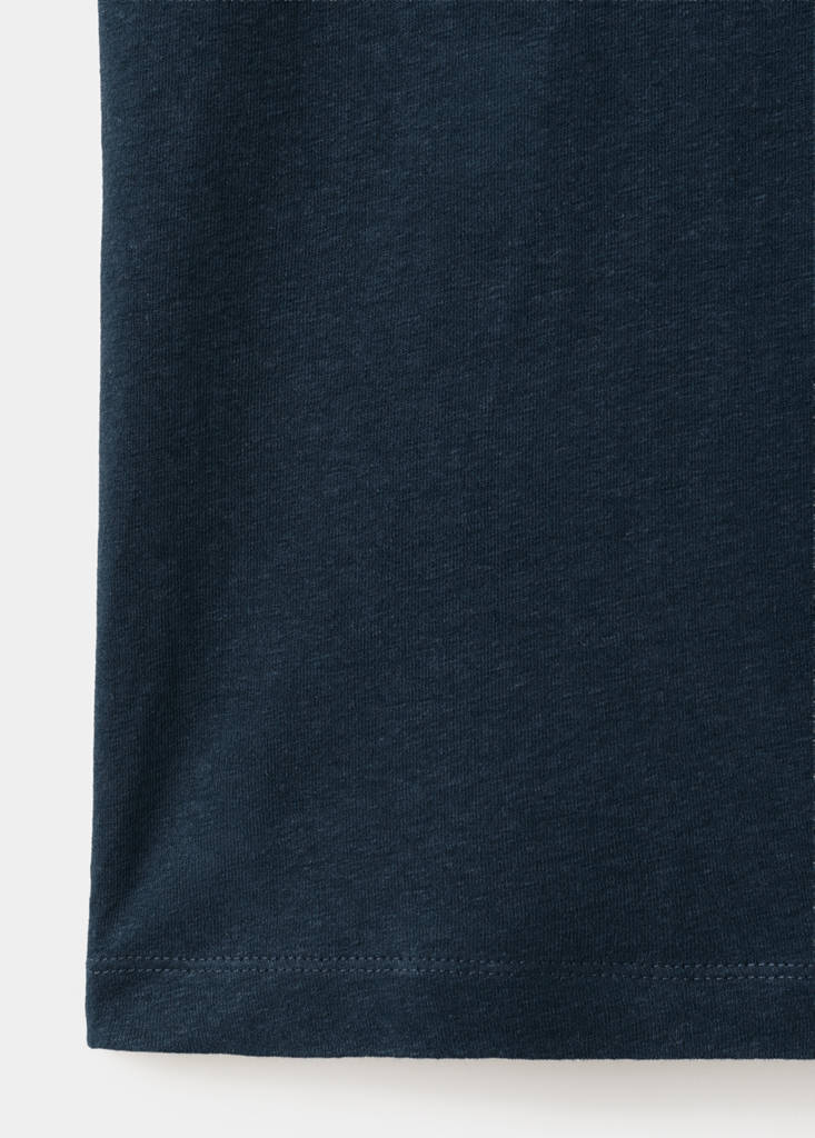 Linen blend slim fit T-shirt — Navy