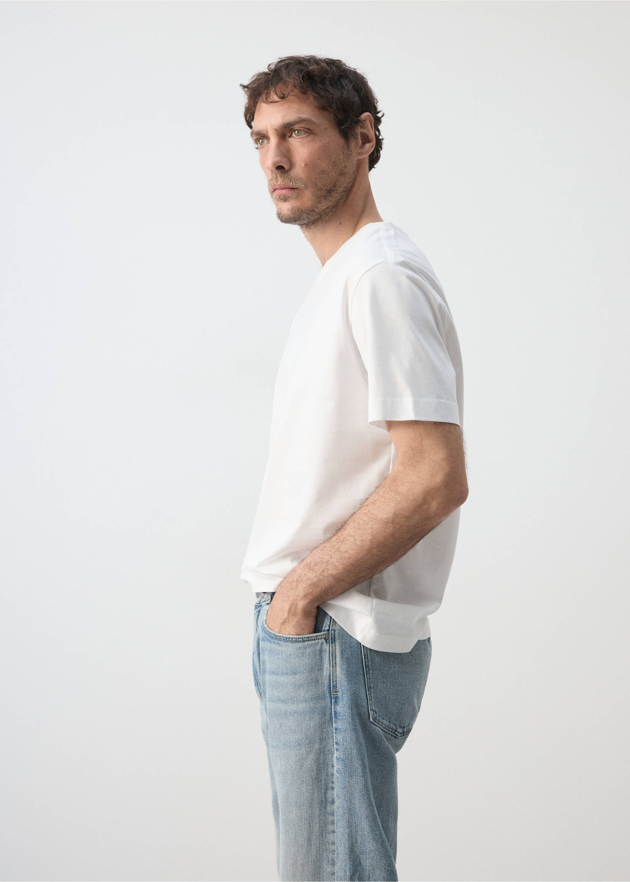 Regular fit t-shirt 190gsm - Detaljer om artikeln 2, Vit. Ref: 37011436-00.