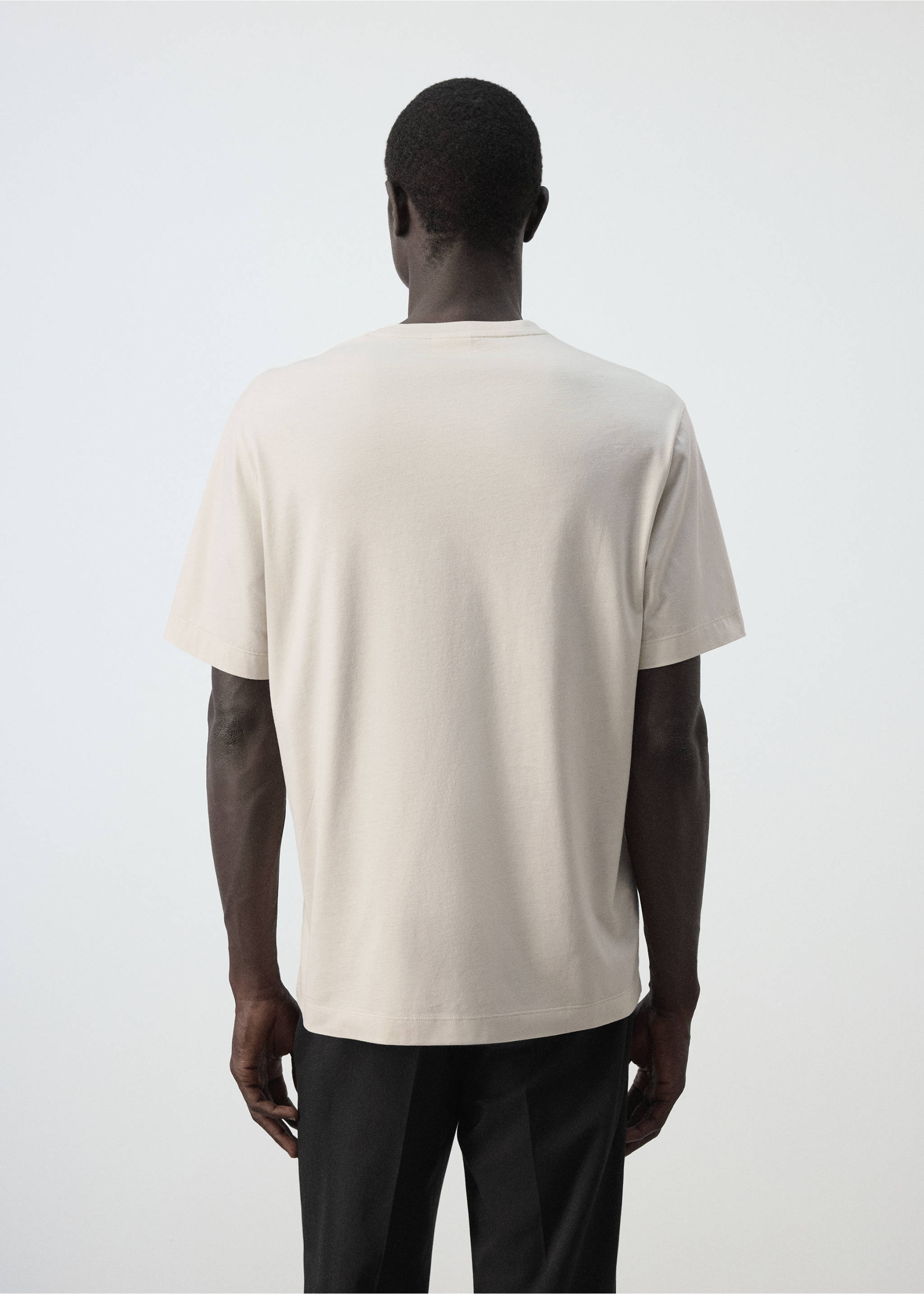 Regular fit T-shirt 190gsm - Reverse of the article, Light/Pastel Grey. Ref: 37011436-00.