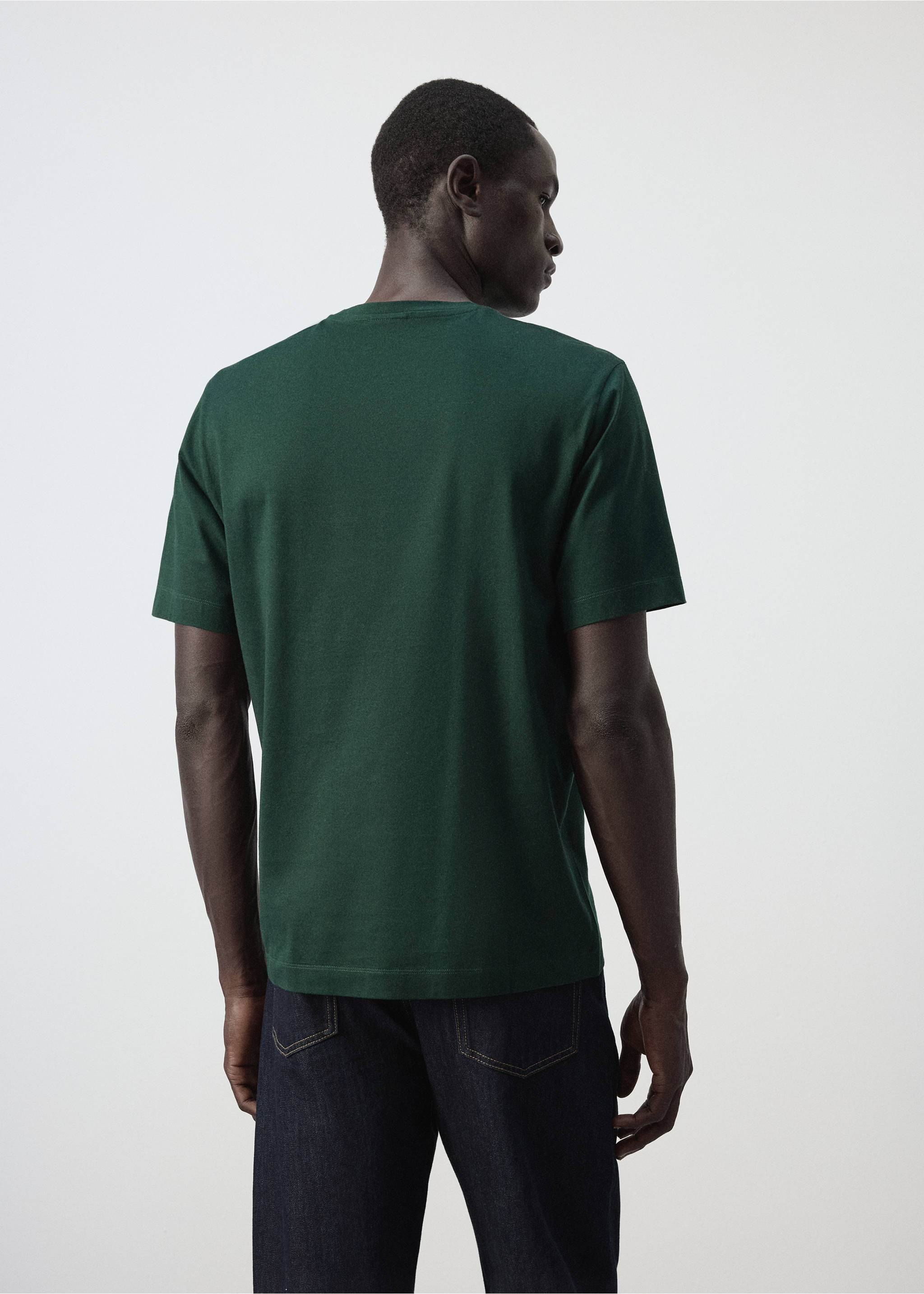 Regular fit T-shirt 190gsm - Reverse of the article, Billiard Green. Ref: 37011436-00.