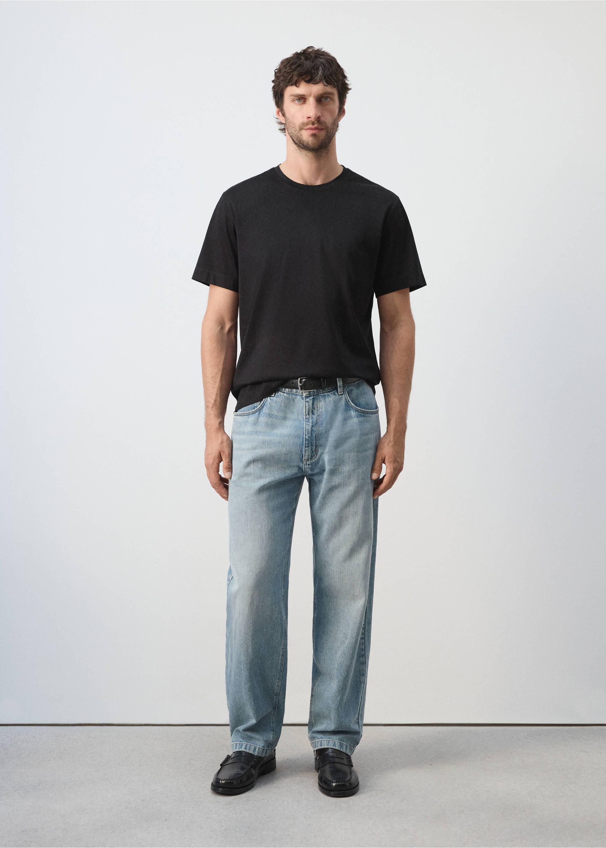 Regular fit T-shirt 190gsm - General plane, Black. Ref: 37011436-00.