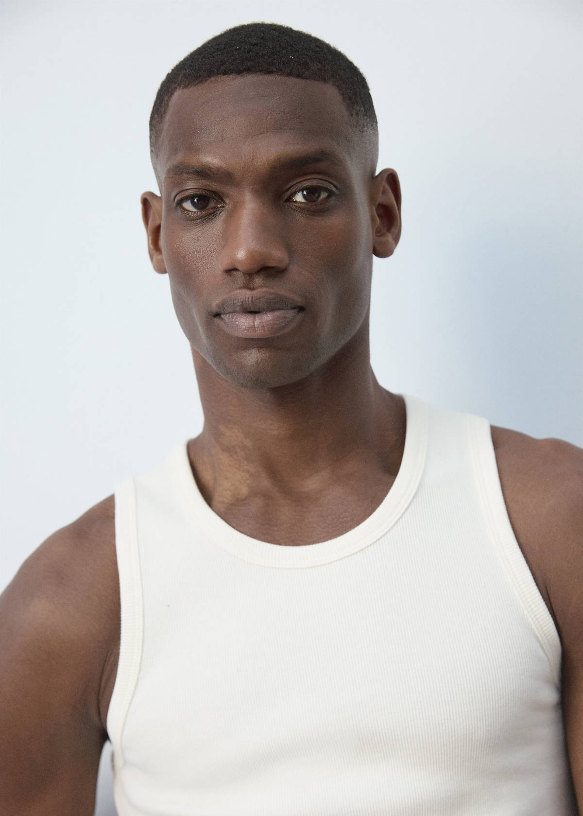 Slim-fit cotton tank top — Off White