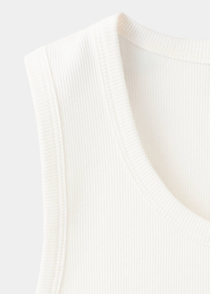 Slim-fit cotton tank top — Off White
