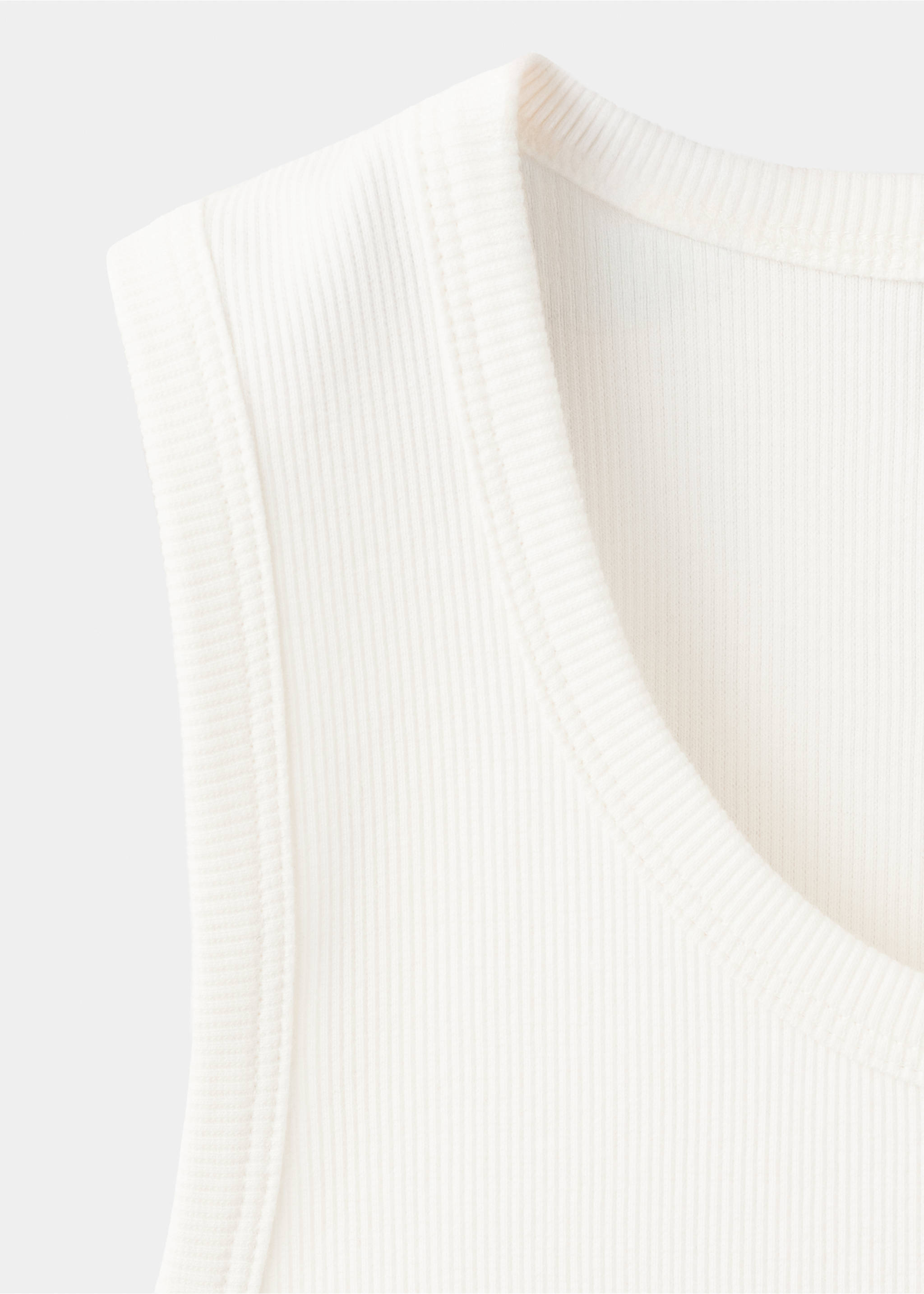 Samarreta slim fit cotó tirants - Detall de l'article 8, Blanc trencat. Ref: 37011438-00.