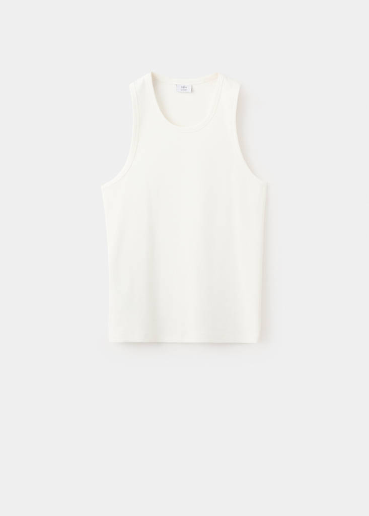 Slim-fit cotton tank top — Off White
