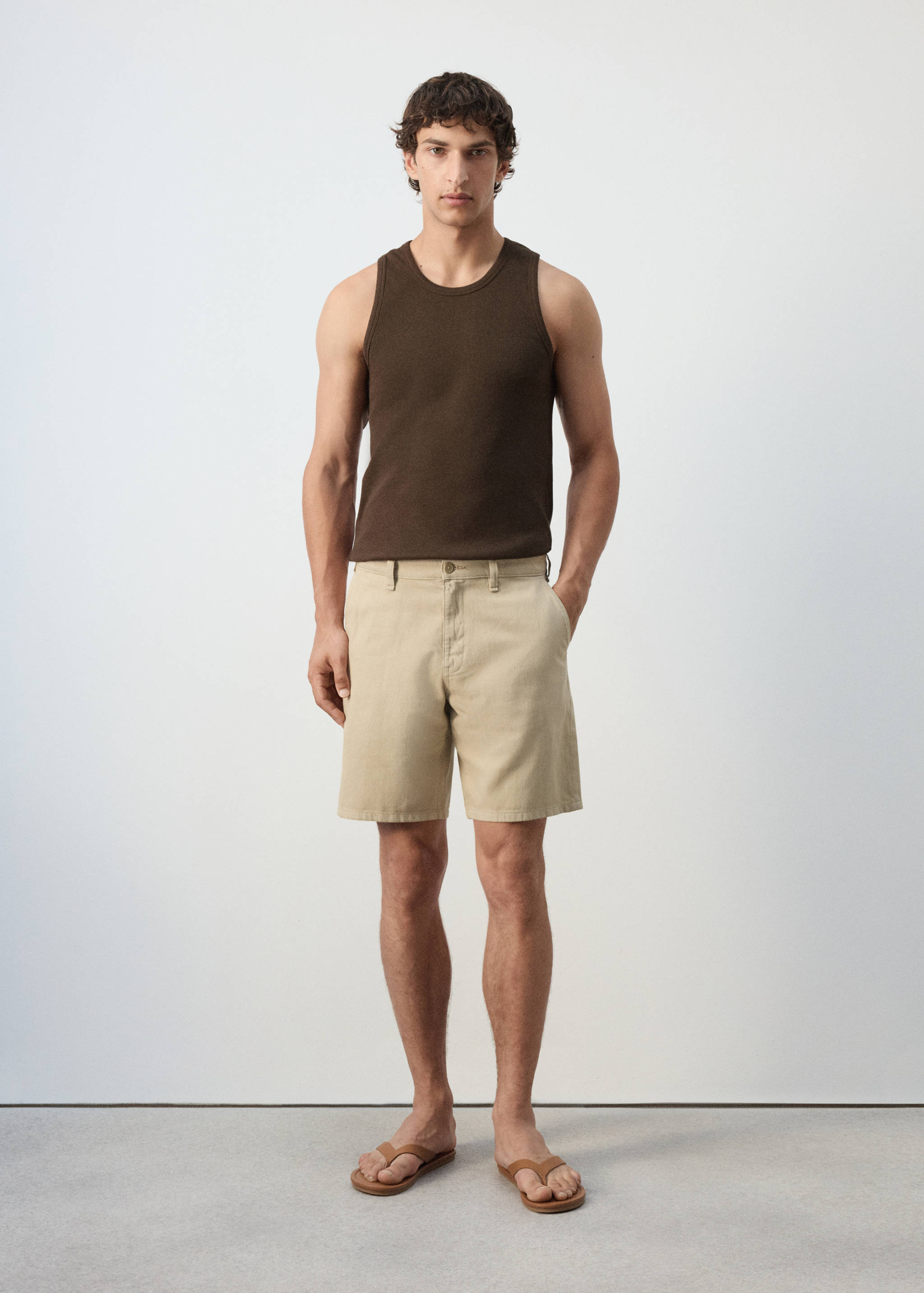 Slim-fit cotton tank top - General plane