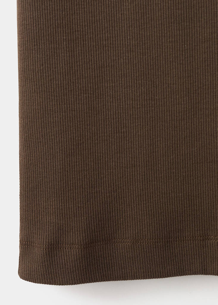 Slim-fit cotton tank top — Brown