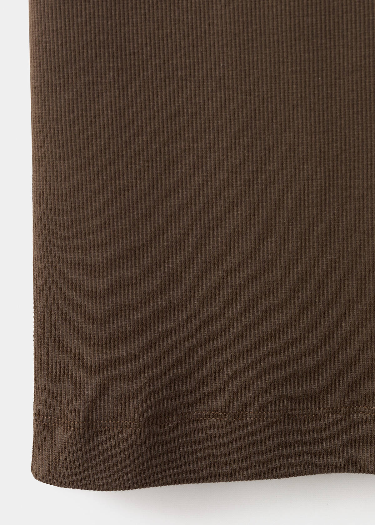 Slim-fit cotton tank top — Brown