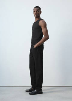 Slim-fit cotton tank top — Black 5