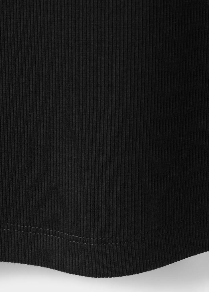 Slim-fit cotton tank top — Black