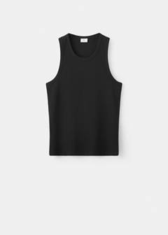 Slim-fit cotton tank top — Black 6