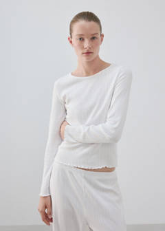 Two-piece openwork cotton pyjamas — White 4