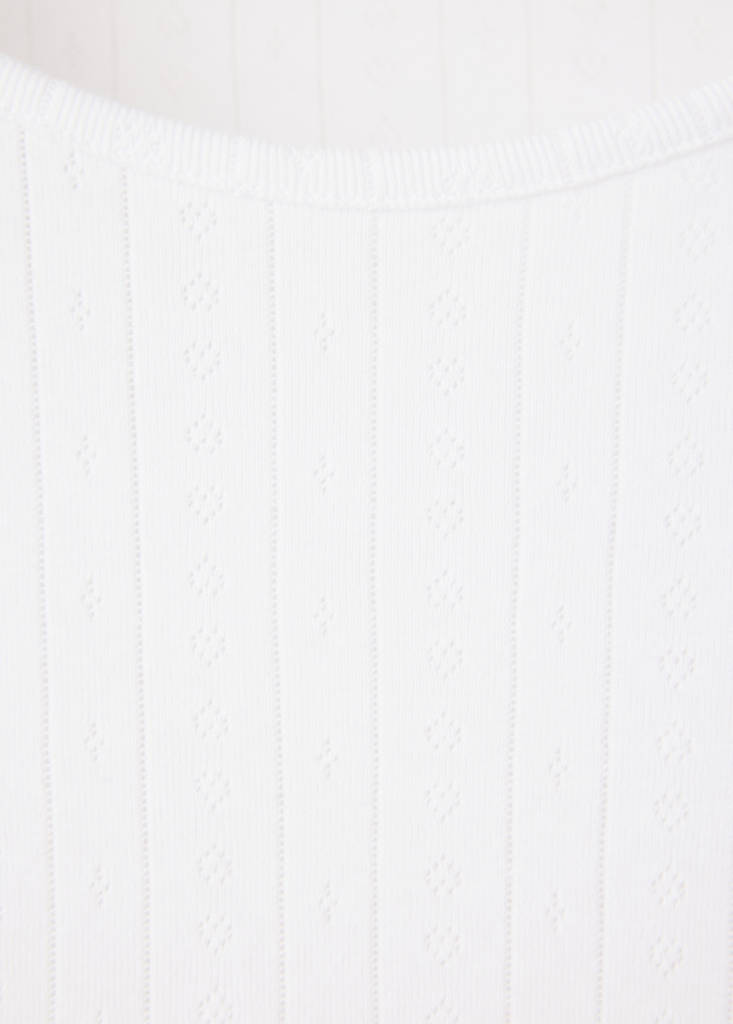 Two-piece openwork cotton pyjamas — White