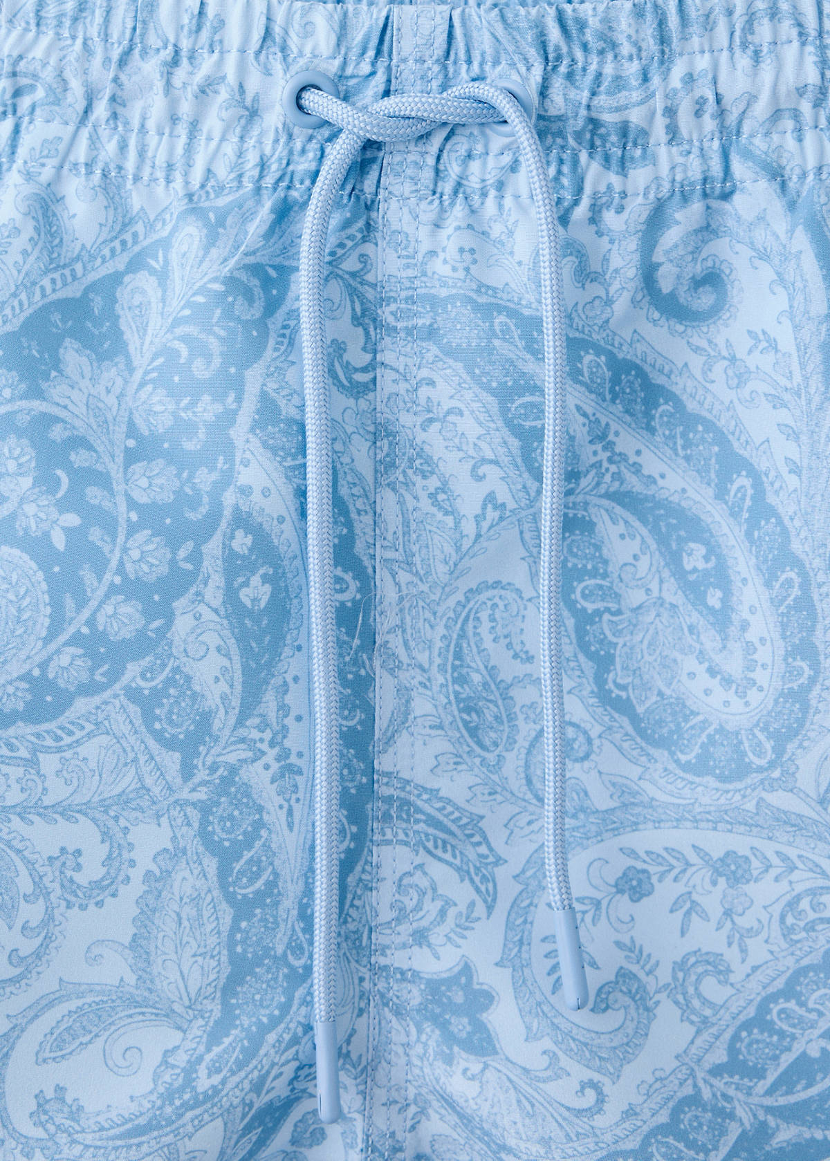 Printed drawstring swimming costume — Sky Blue