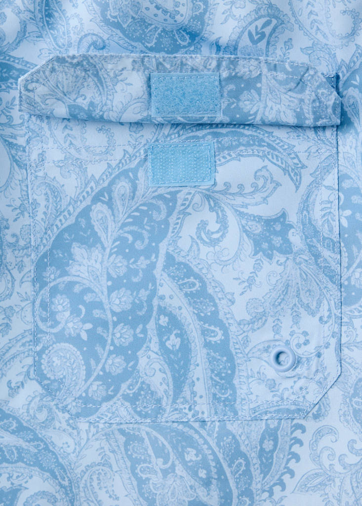 Printed drawstring swimming costume — Sky Blue