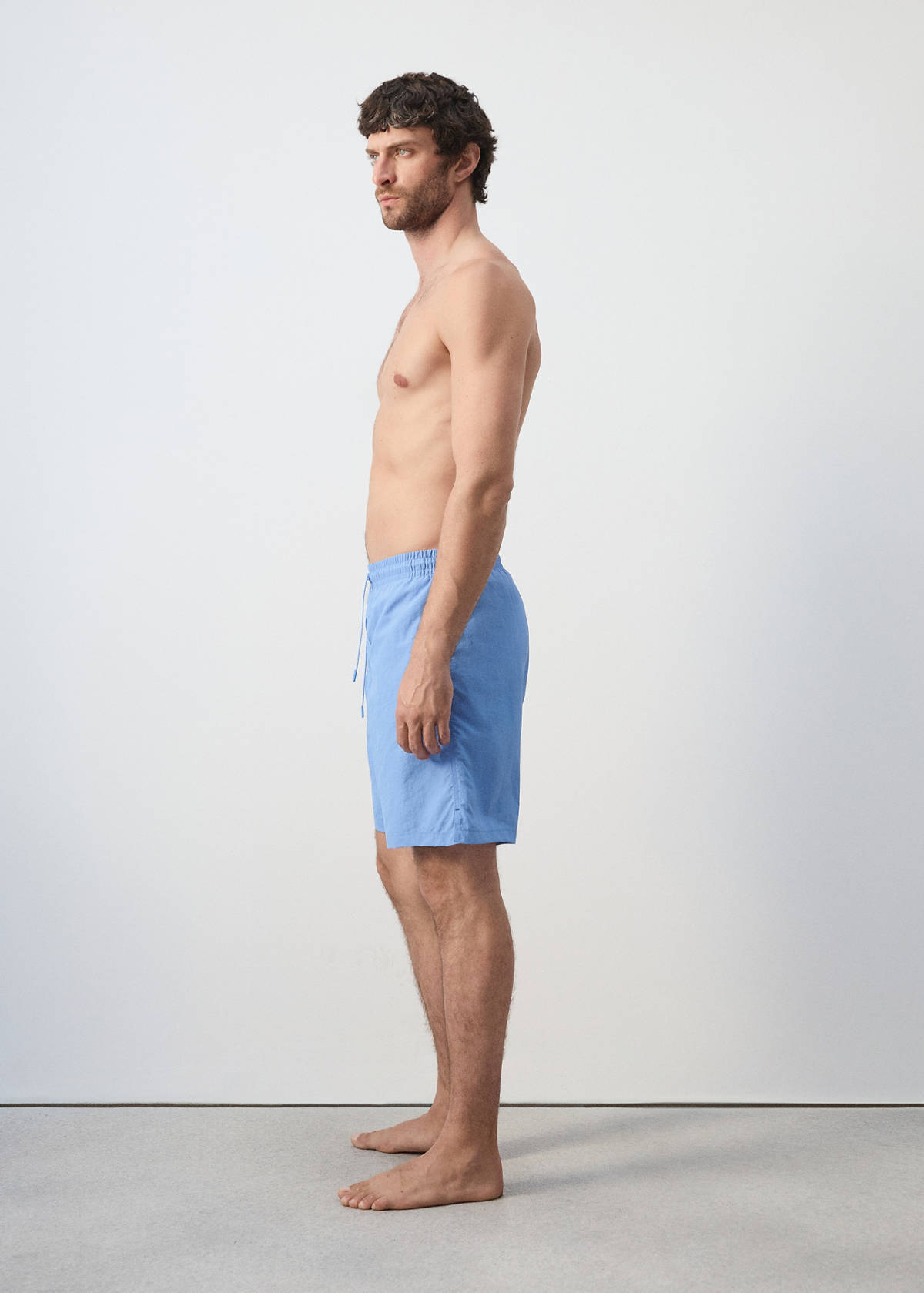 Basic drawstring swimsuit — China Blue