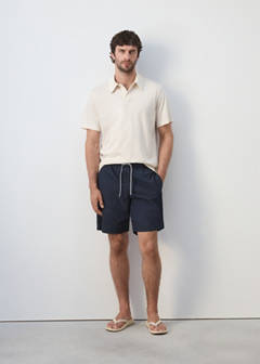 Basic drawstring swimsuit — Navy 2