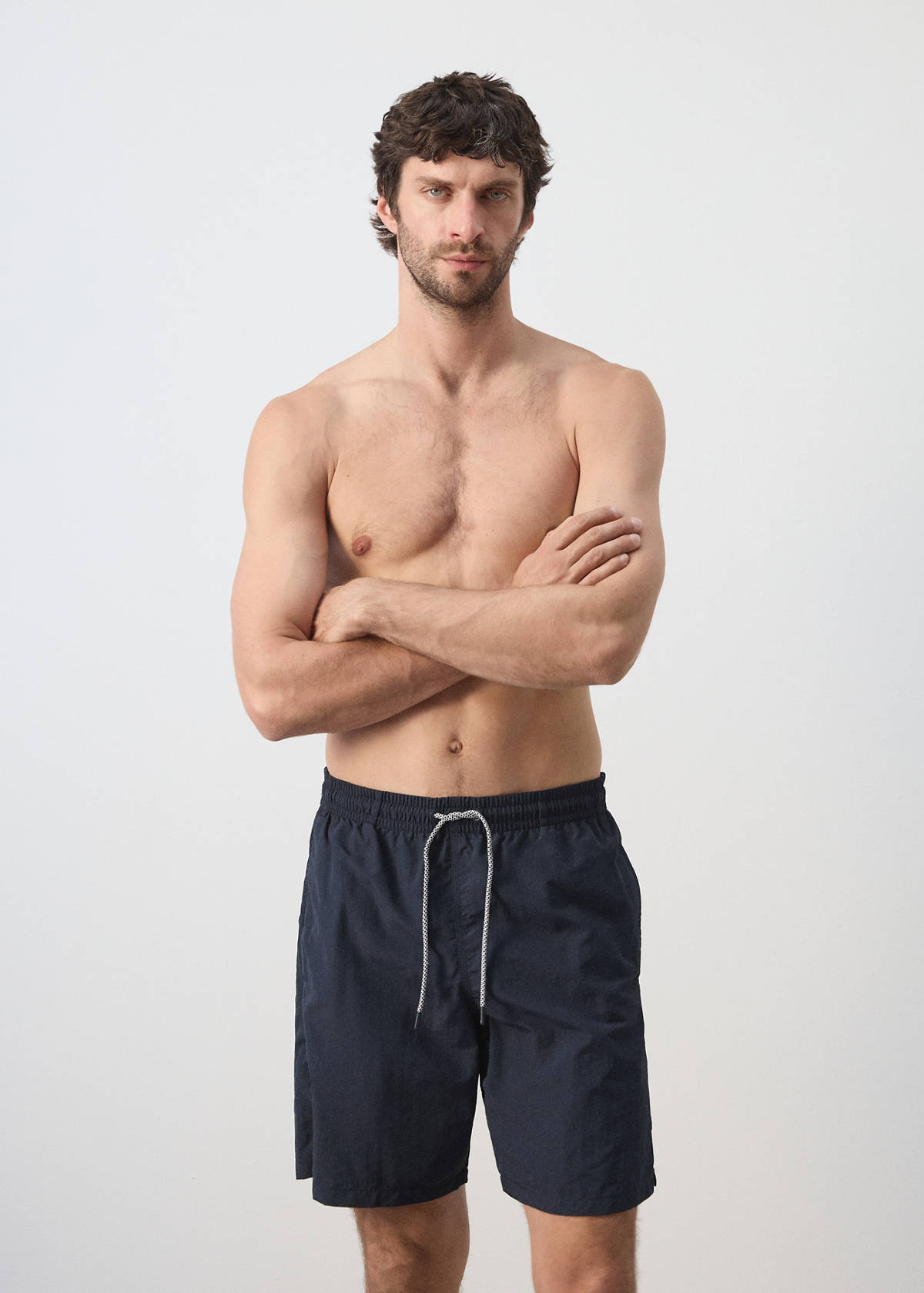 Basic drawstring swimsuit — Navy