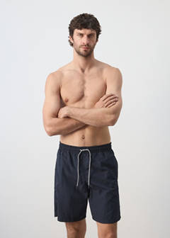 Basic drawstring swimsuit — Navy 1
