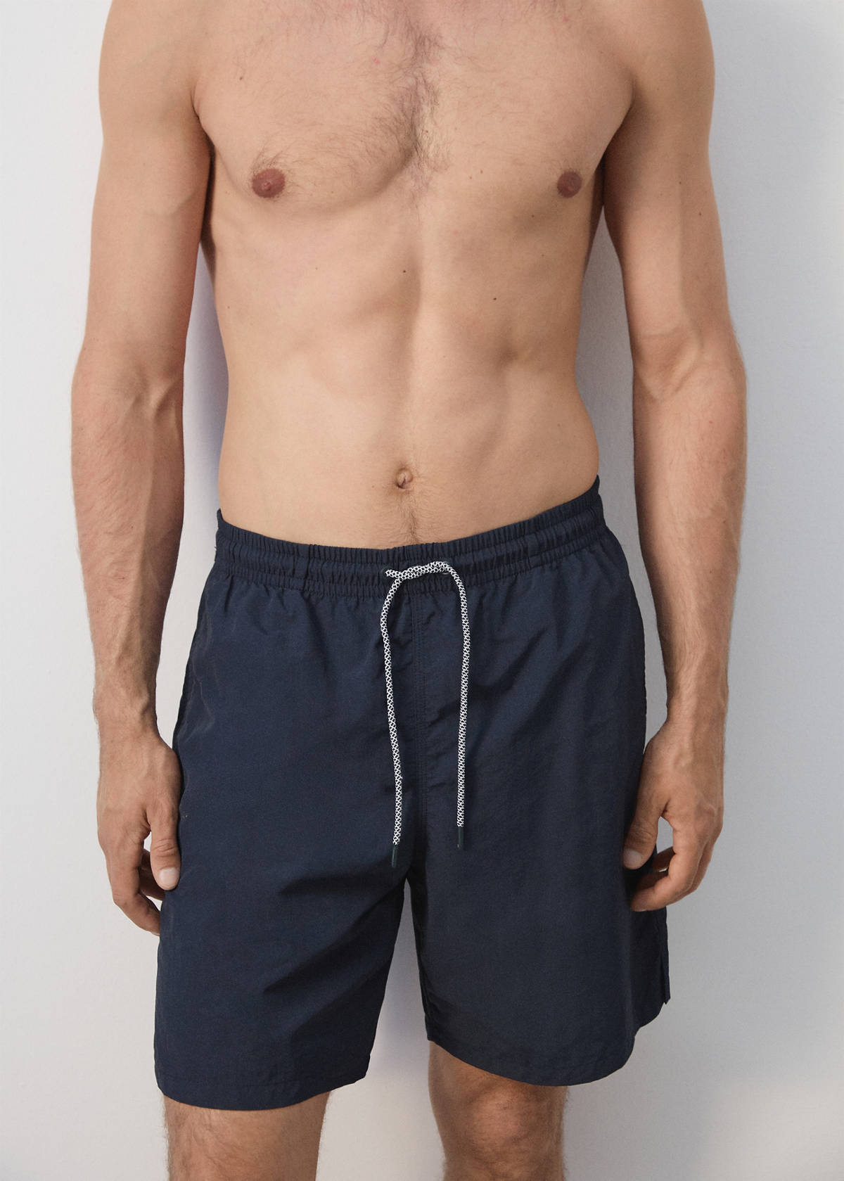 Basic drawstring swimsuit — Navy