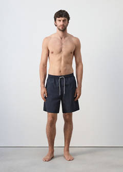 Basic drawstring swimsuit — Navy 6