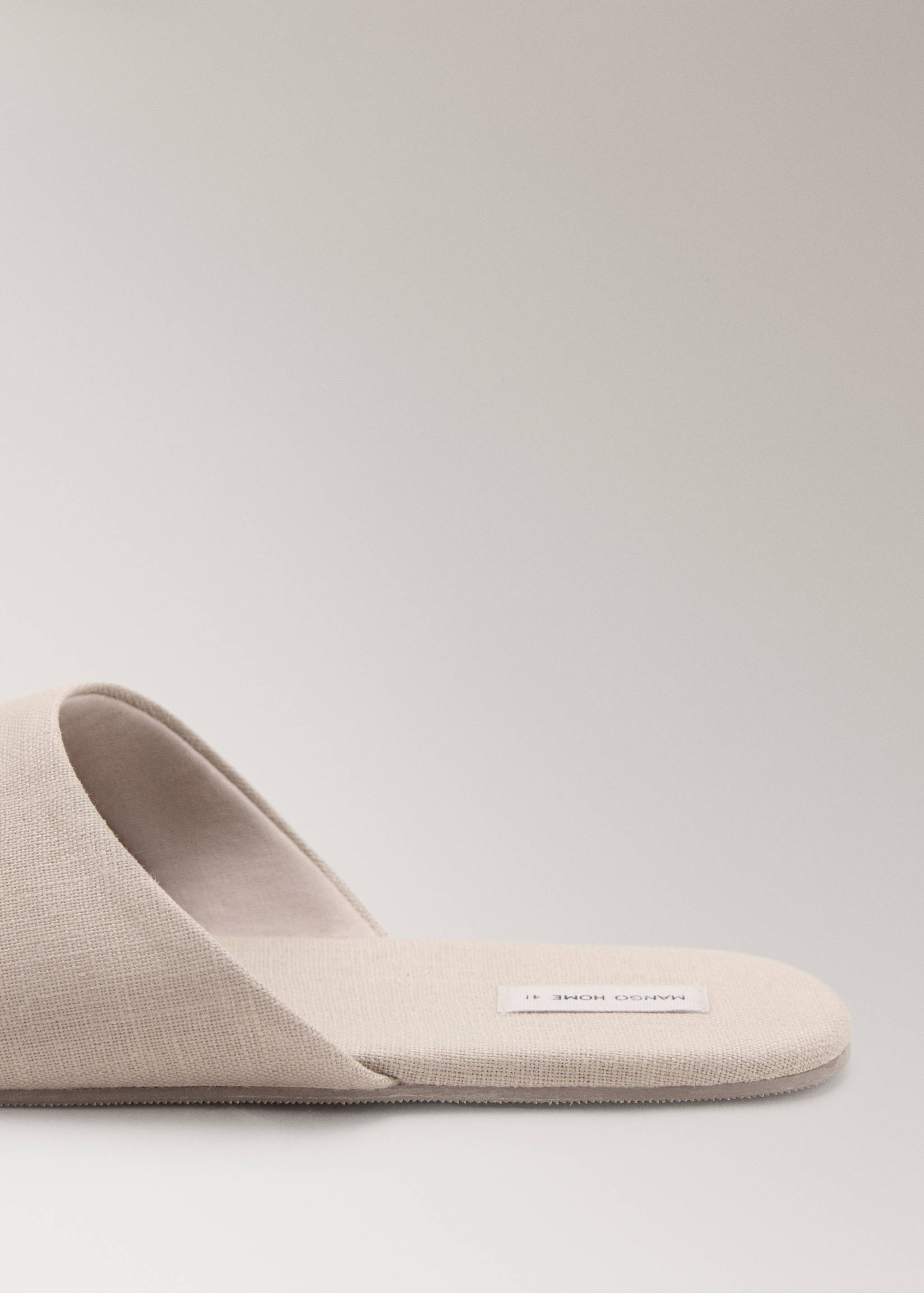 Chaussons ouverts à l’arrière en tissu naturel - Détail de l'article 1