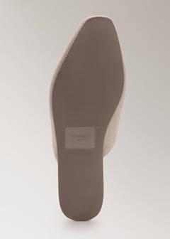 Natural fabric open-back slippers — Green 4
