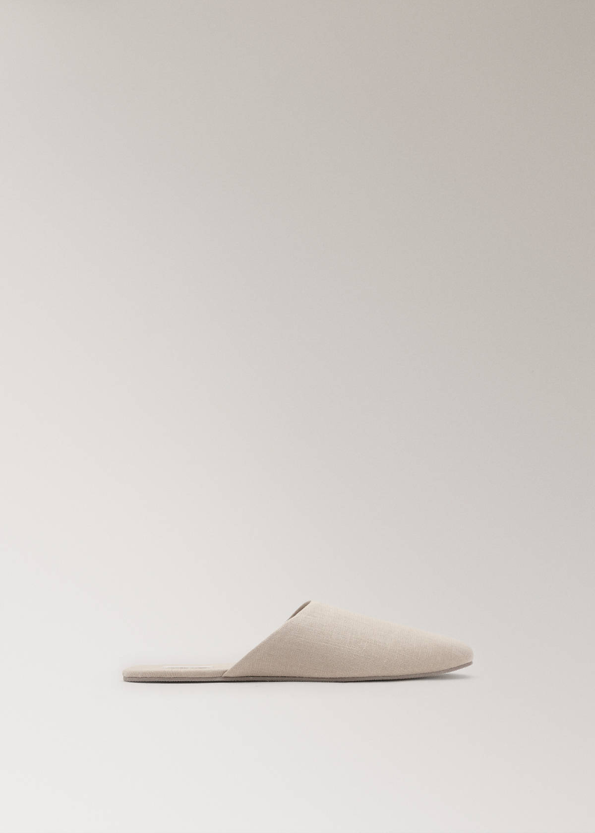 Natural fabric open-back slippers — Green