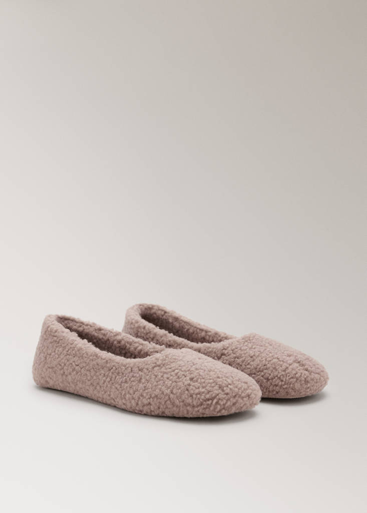 Sheepskin ballet flats — Pale Pink