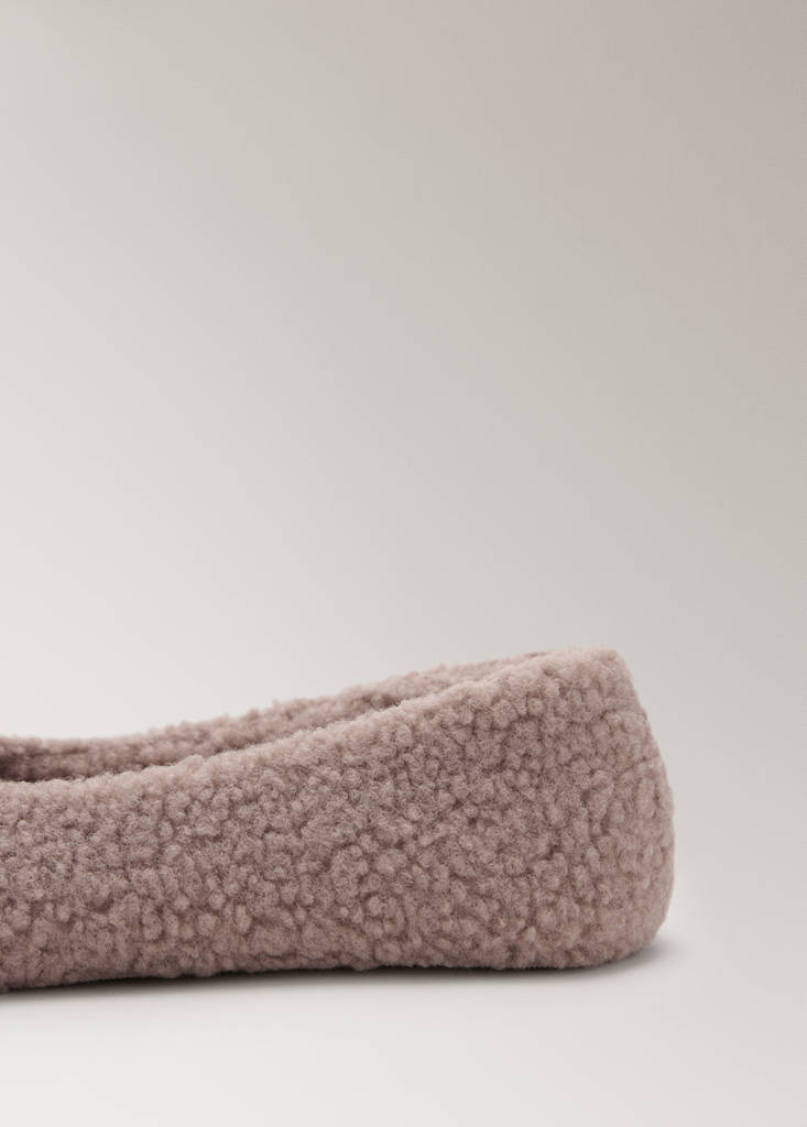 Sheepskin ballet flats — Pale Pink