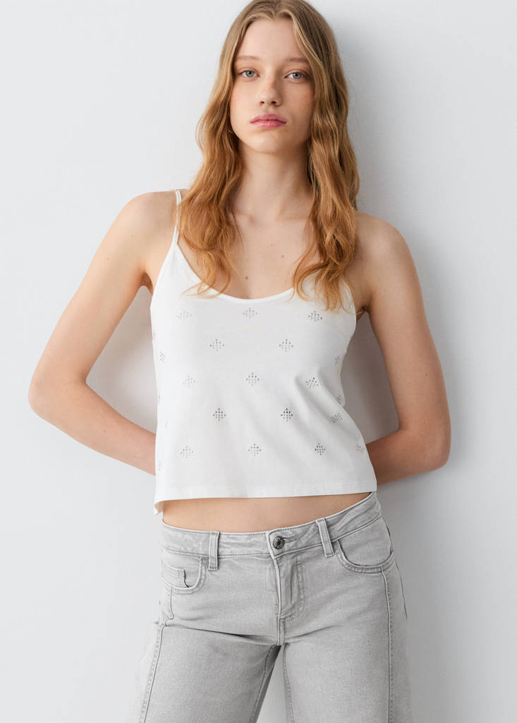 Wide-leg jeans with decorative stitching — Denim Grey