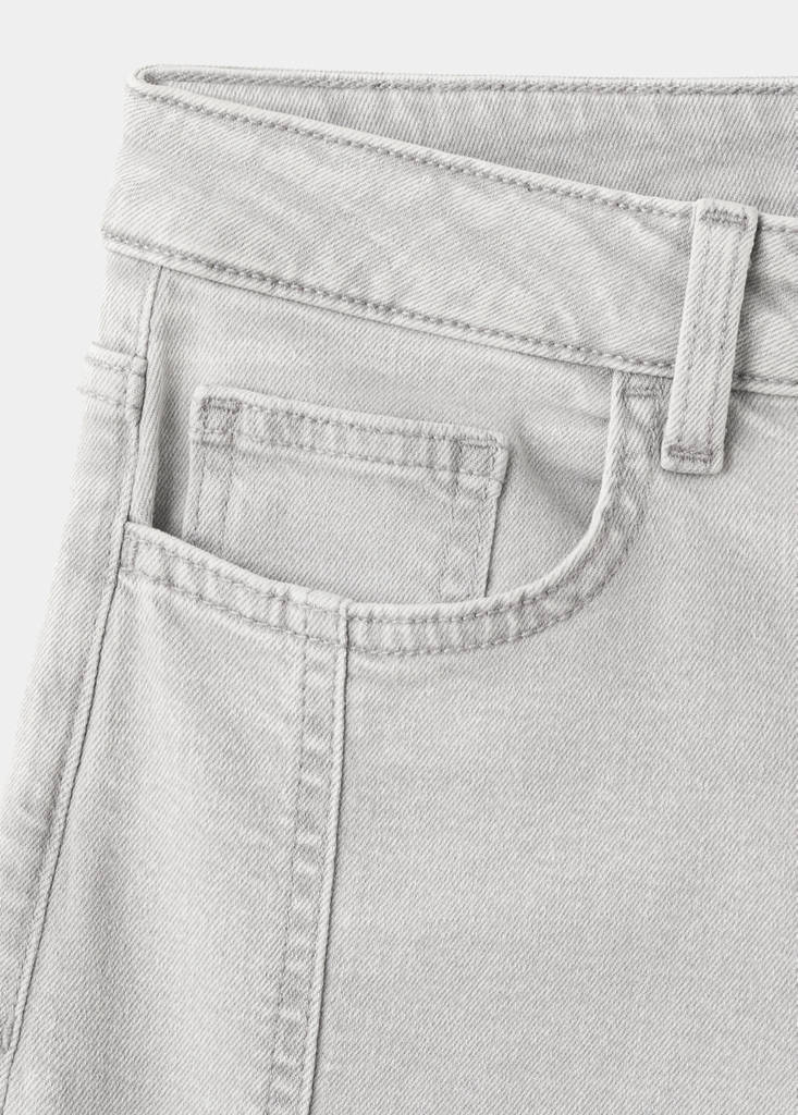Wide-leg jeans with decorative stitching — Denim Grey