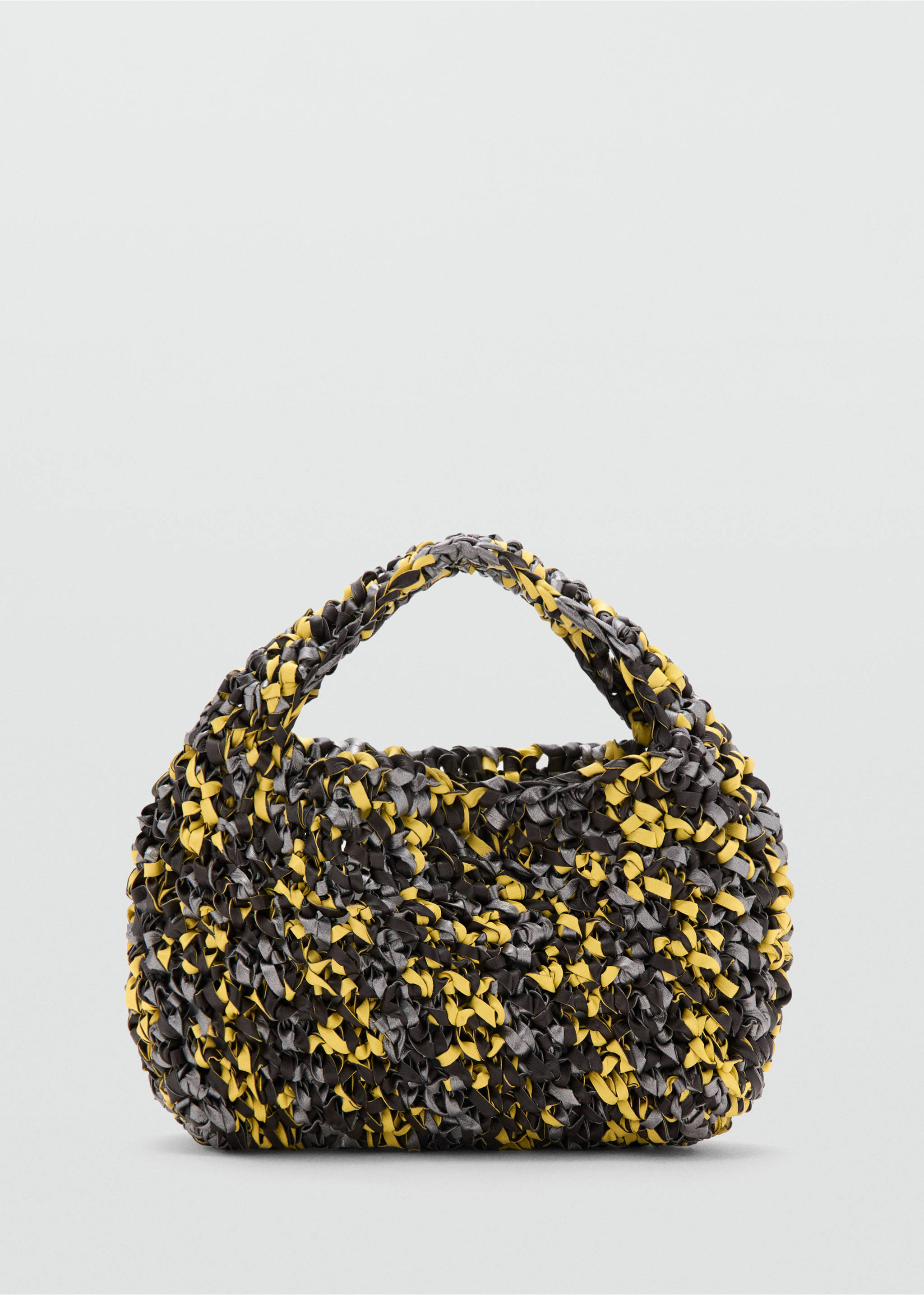 Braided leather handbag - Article without model, Lime. Ref: 37011446-00.