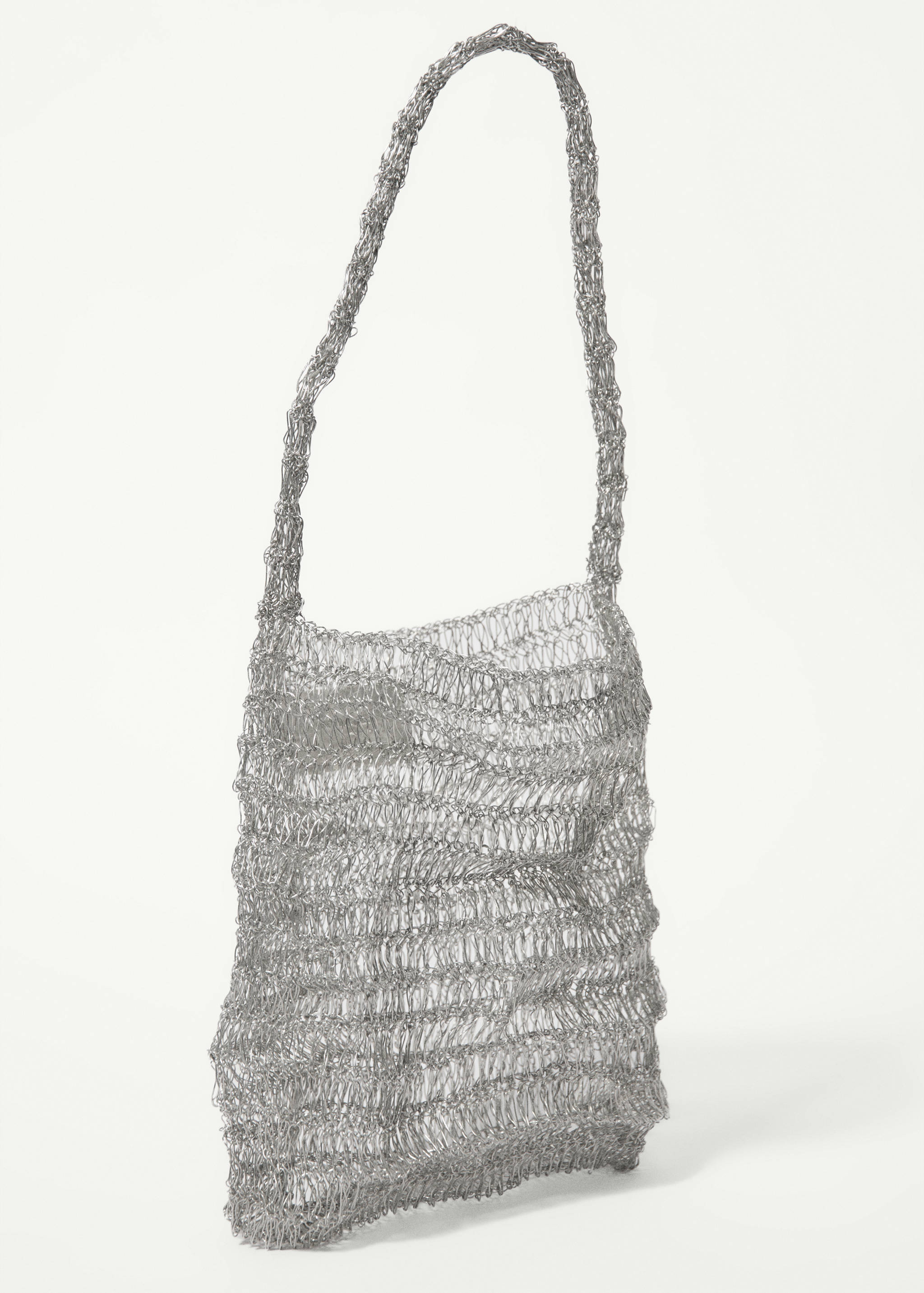 Metallic mesh shoulder bag - Medium plane