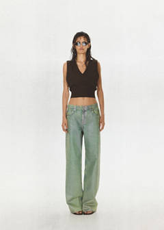 Straight foil jeans — Green 2