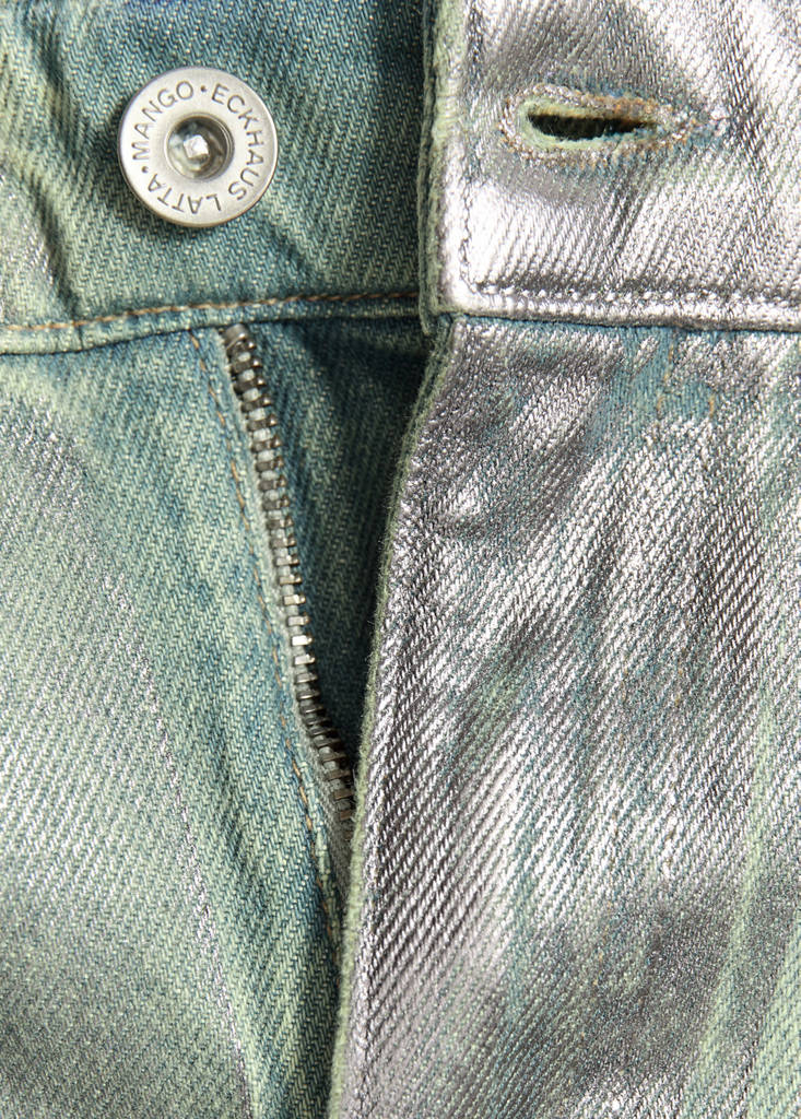 Straight foil jeans — Green