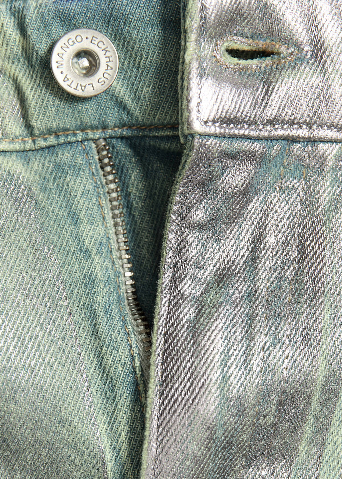 Straight foil jeans — Green