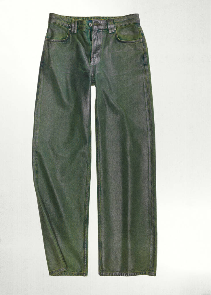 Straight foil jeans — Green