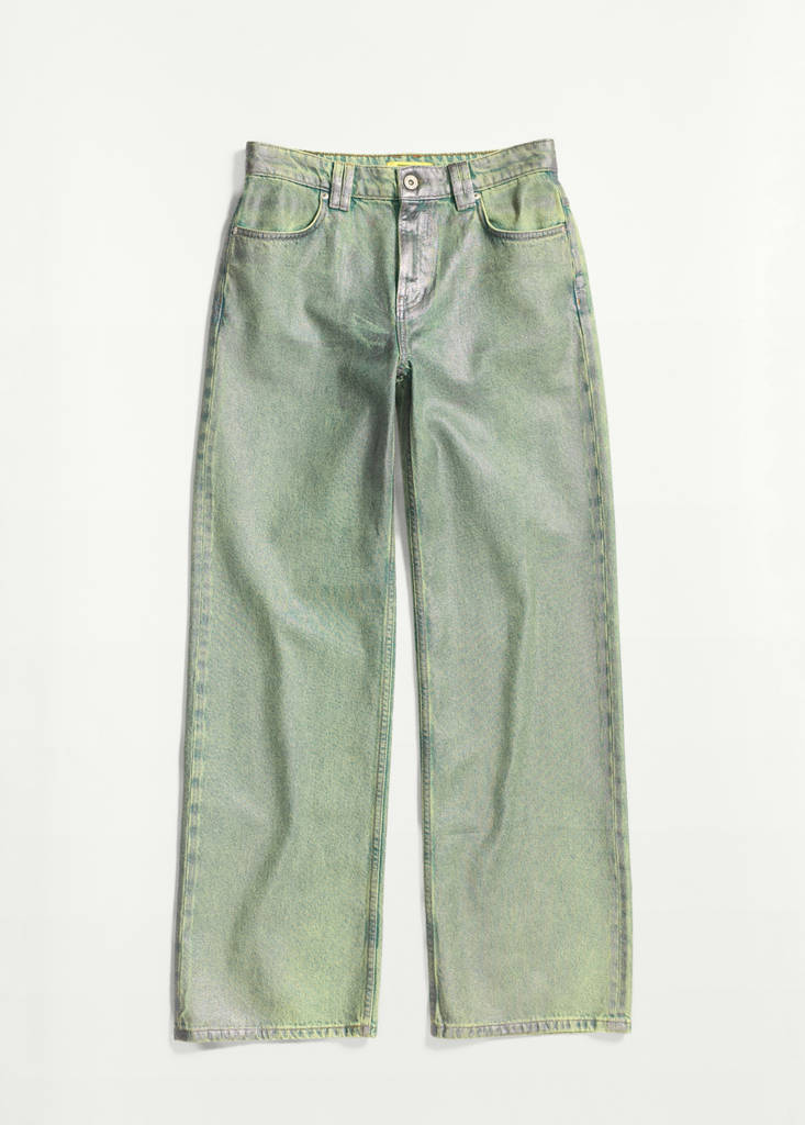 Straight foil jeans — Green