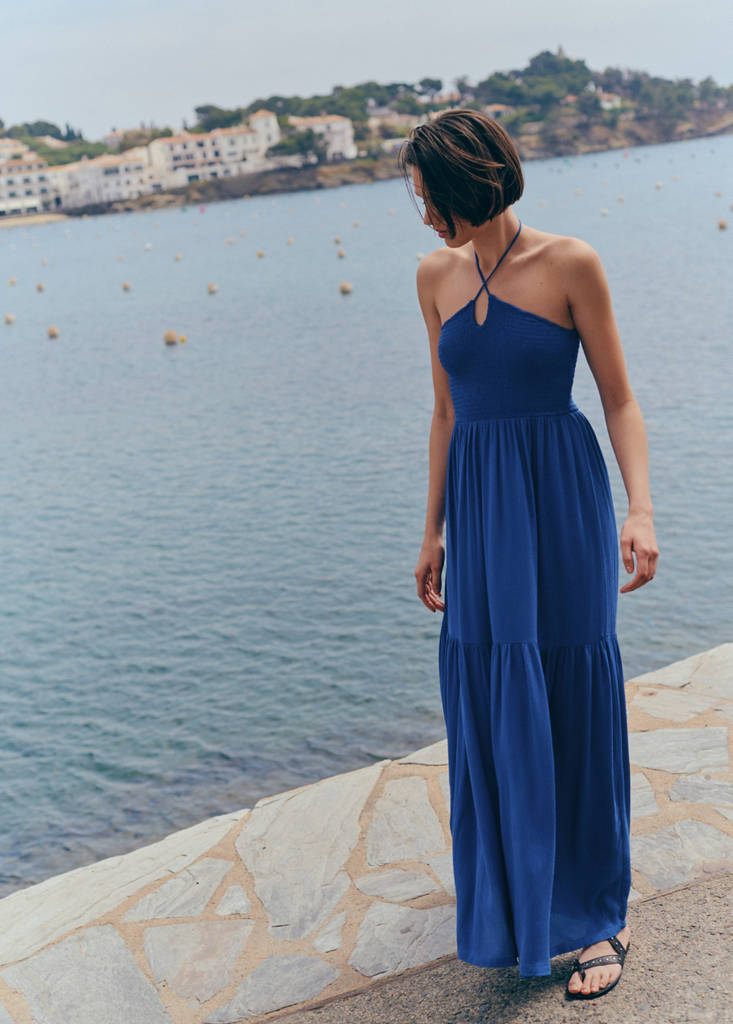 Halter panel dress — Vibrant blue